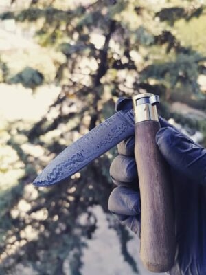 Ahşap Saplı Damascus Çakı