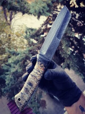 Doğa Desenli Damascus Bıçak