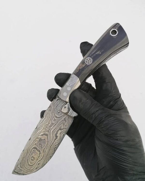 Damascus Balçaklı Manda Boynuzu Bıçak