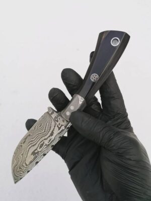 Damascus Balçaklı Manda Boynuzu Bıçak