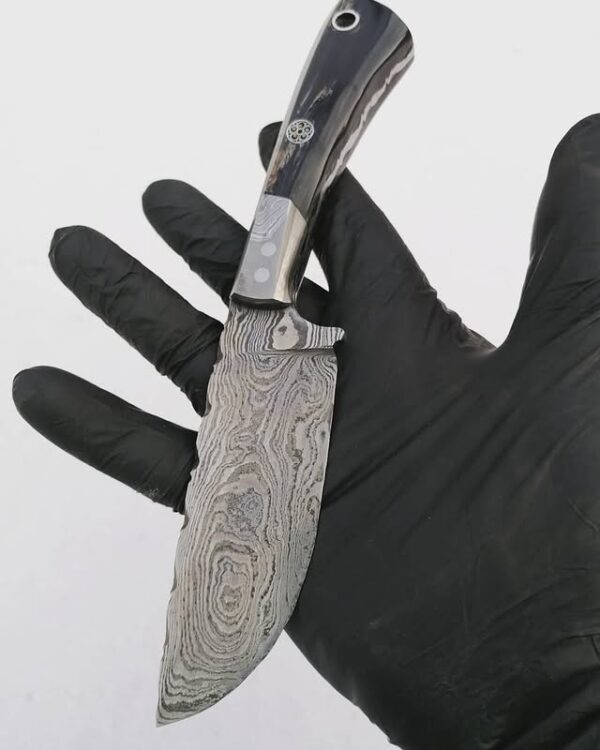 Damascus Balçaklı Manda Boynuzu Bıçak