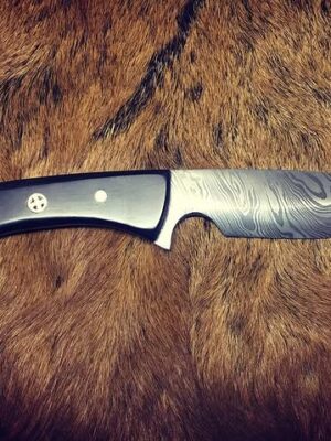 Klasik Damascus Avcı Bıçağı - Siyah Sap