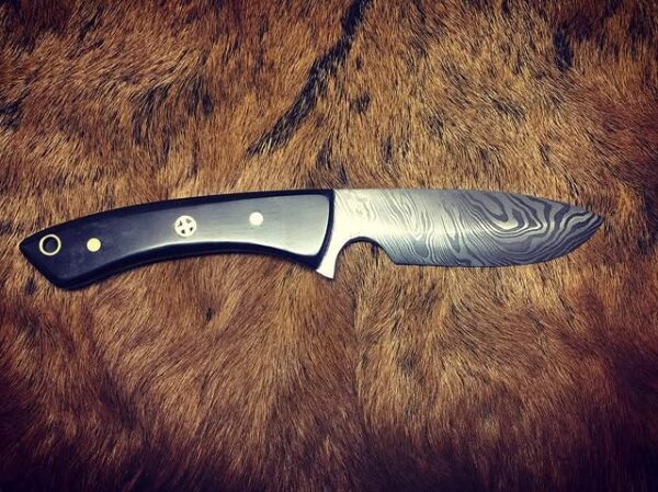 Klasik Damascus Avcı Bıçağı - Siyah Sap