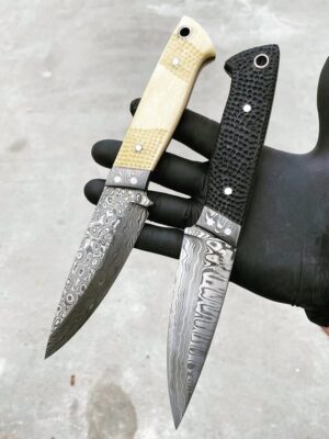 Manda Boynuzu & Deve Kemiği Damascus Bıçak