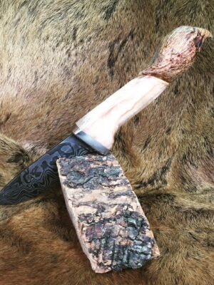 Doğal Boynuz Saplı Zarif Damascus Bıçak