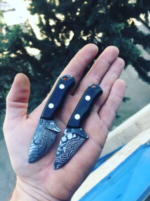 El Yapımı Mini Şam Çeliği EDC Bıçaklar (Çift)