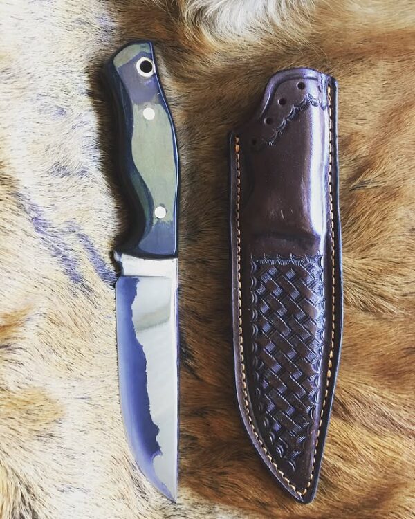 El Yapımı Deri Kılıflı Avcı Bıçağı