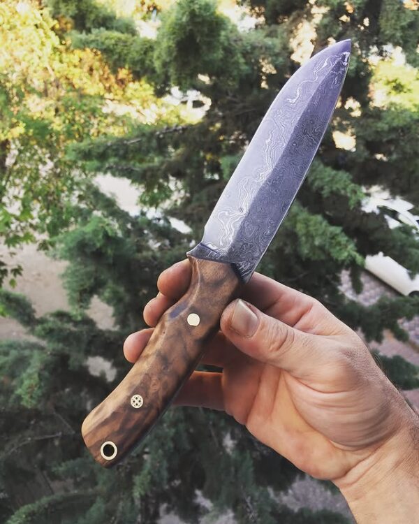 Ceviz Kabzeli Damaskus İzci Bıçağı