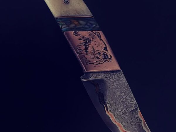 Akrilik Saplı Damascus Bıçak