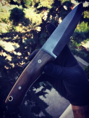 Koyu Ceviz Saplı Damaskus Kamp Bıçağı