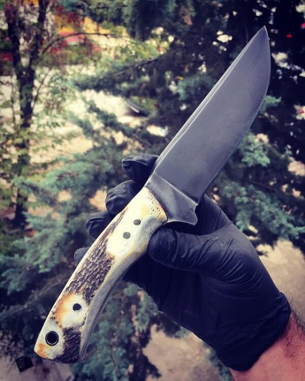 Boynuz Kabzeli Çok Amaçlı Bıçak (Karartılmış Ağız)