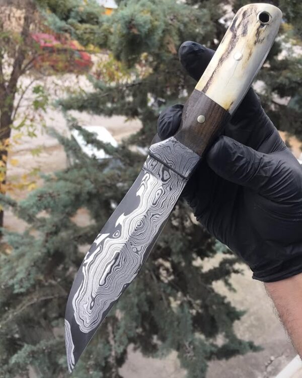 Random Desen Damascus ve O2 Çelik Av Bıçağı