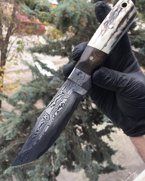 Random Desen Damascus ve O2 Çelik Av Bıçağı