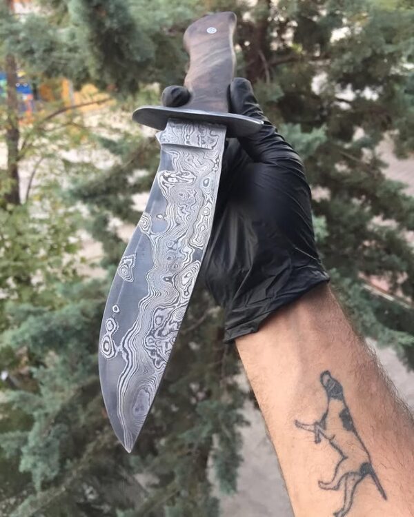 El Yapımı Koyu Ahşap Saplı Sanatsal Sergi Bıçağı