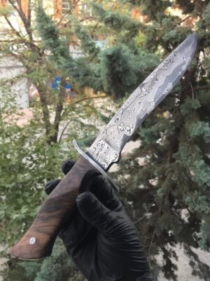 El Yapımı Koyu Ahşap Saplı Sanatsal Sergi Bıçağı